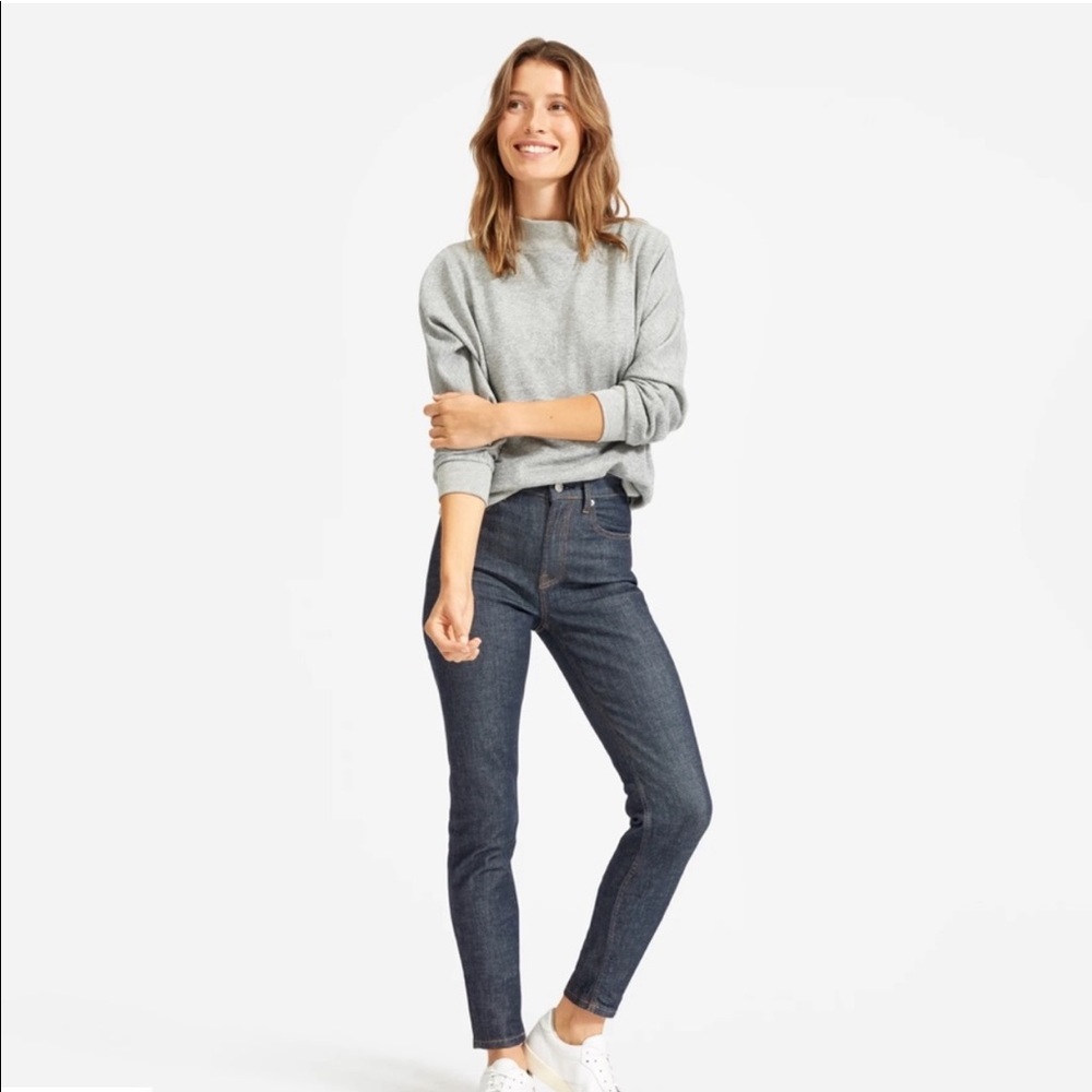 NWT Everlane High Rise Skinny Jean in dark Wash, size 27